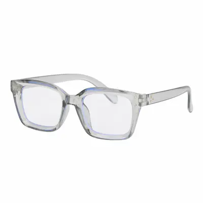 Women's Square Anti-Blue Light Glasses, Metal Stud, Transparent Frame - 8