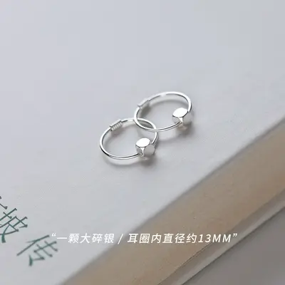 999 pure silver stud earrings for women, niche design