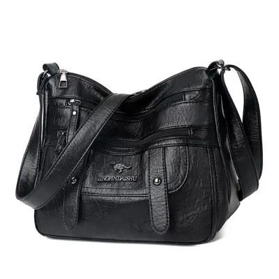 Soft Leather Women's Crossbody Shoulder Bag - 6