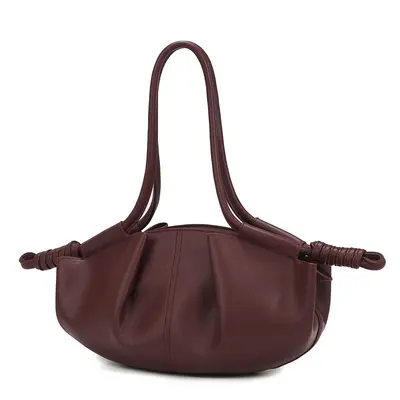 Women's Single-Shoulder Bag, Soft Leather Cloud-Shaped Crossbody Bag - 9