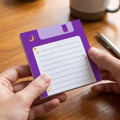 50 Sheets Retro Floppy Disk Sticky Notes, Creative DIY Memo Pads - 11