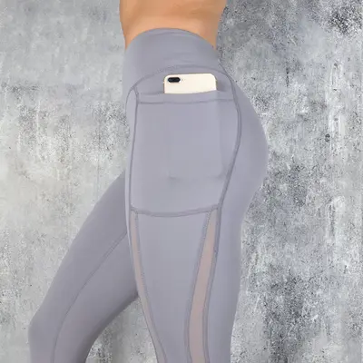 Women's Ankle-Length Yoga Leggings, Quick-Dry, Mesh Panels - 8