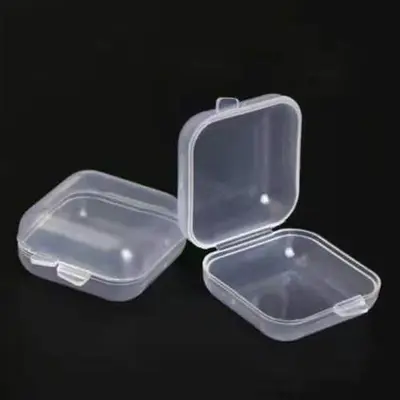 Plastik kulak tıkacı kutusu mini PP küçük kare kutu takı olta bileziği depolama kutusu tek bölmeli kapalı şeffaf kutu üreticisi