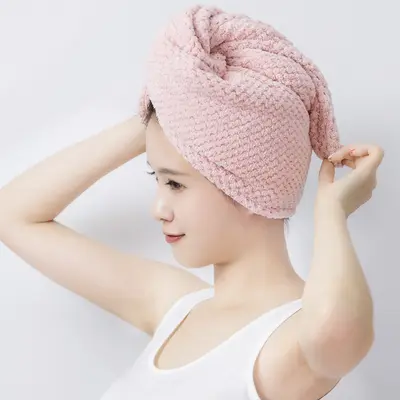YODOXIUI Japan Ananas Haartrockentücher Haarspange Damen verdickt superabsorbierend schnelltrocknend Haarhandtuch niedliches Korallen Samt Duschhaube - 8