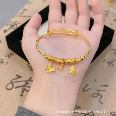 Sha jin bell ruyi bracelet for women, open adjustable, new Chinese style - 12