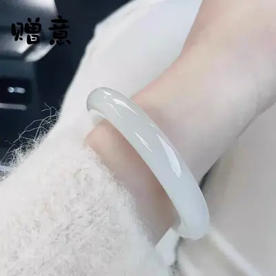 Hetian-Jade-Armband, Xinjiang, natürlich, geölte Rundform - 9