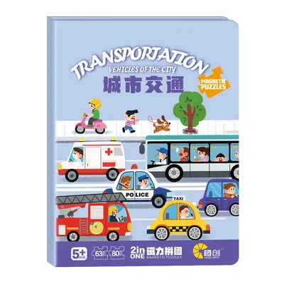 Foldable Magnetic Bead Puzzle 3-6 Years Traffic Theme