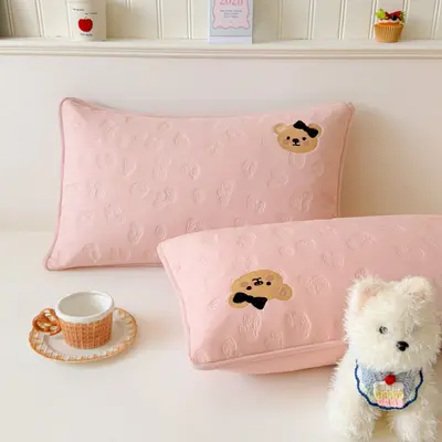 Quilted Pillowcase Pair 48x74cm Waterproof Anti-Oil - 8