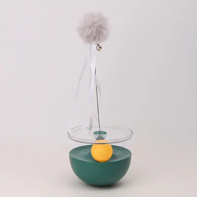 Feather Bell Cat Teaser Wand with Chew-Resistant Plush Ball - 8