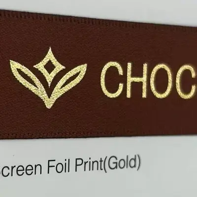 Custom Logo Printed Decorative Ribbon, Birthday Cake and Gift Box, Gold Hot Stamping - 2