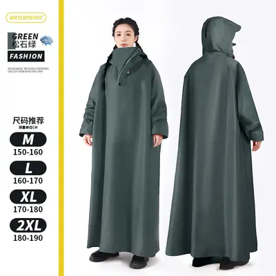 Fishing raincoat for electric vehicles, thickened, long, split-type - 8