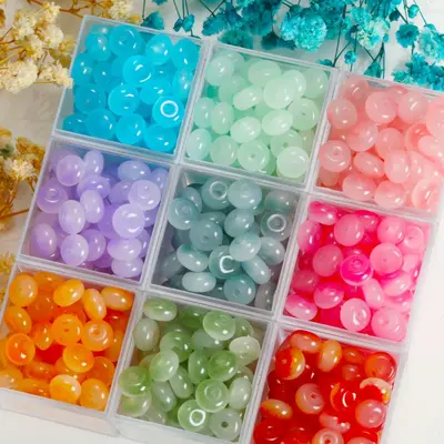 5x8 mm Abacus Bead, Imitation Jade, Flat Spacer Bead