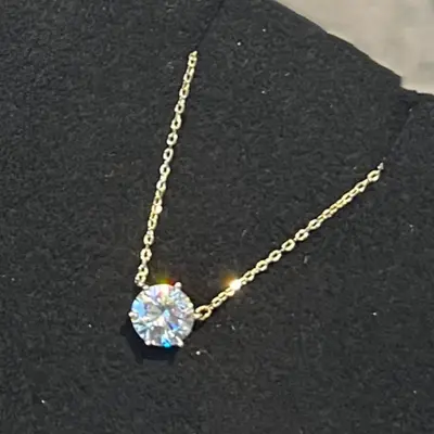 Sechszackiger Zirkon-Anhänger mit Kette für Damen - 7