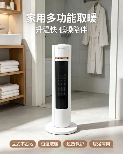 Quiet Fast-Heating Bedroom Fan Heater with Voice Control and Humidifier - 8