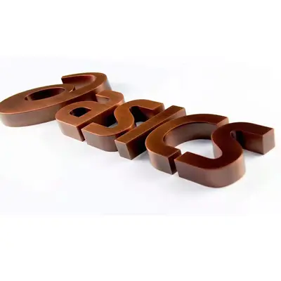 Stainless Steel Antique Flat Letters, Mirror-Finish Titanium Gold Metal Letters