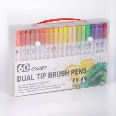 Amazon Cross-Border beliebtes wasserbasieres zweispitziges Marker-Set mit Farben, Hook-Line-Stift, Maltift mit weicher Spitze, direkter Fabrikatverkauf - 11