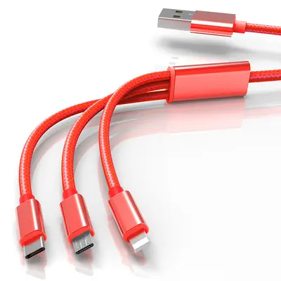 3-in-1 Ladekabel-Set mit USB-Doppelport-Stecker, Schnellladung - 11