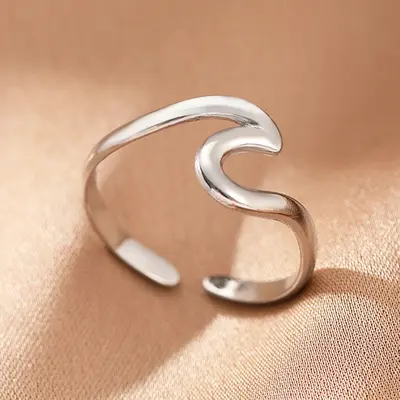 Bohemian-Stil Edelstahl offener Ring Persönlichkeit Damen Hip-Hop-Linie Titanstahl Ring Großhandel - 7