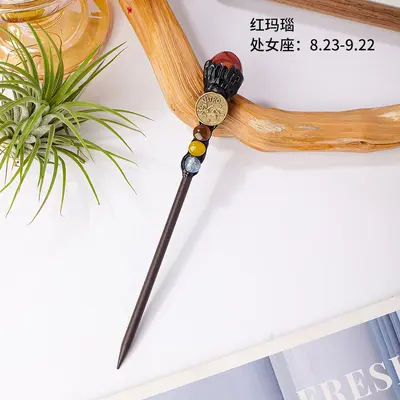 Twelve Zodiac Crystal Hair Stick, Scepter and Magic Wand, Semi-Precious Stone - 12
