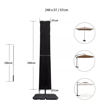 Umbrella cover for courtyard parasol, protective rain sleeve