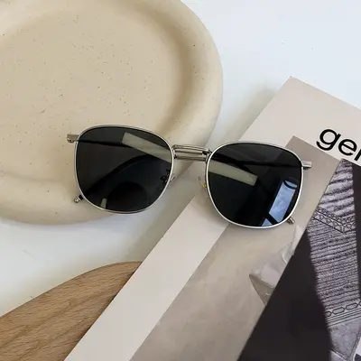 Qianai polarisierte Sonnenbrille, eckige Metallfassung, UV-Schutz - 11