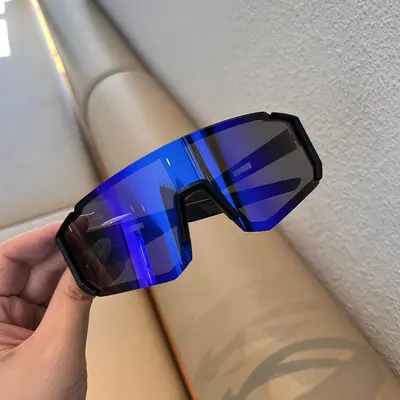 Square Sunglasses for Men with Large Faces, Windproof Cycling Glasses - 9