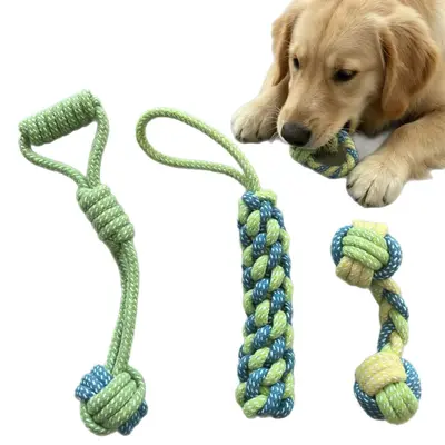 Durable Chew Rope Knot Ball Dog Toy Set for Small and Medium Dogs - 6