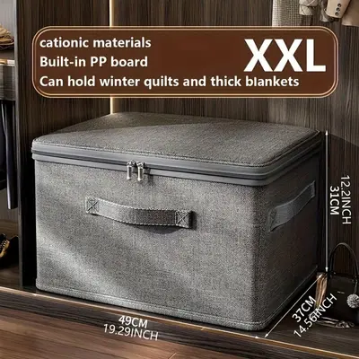 Foldable clothing storage box with lid and password lock - 11