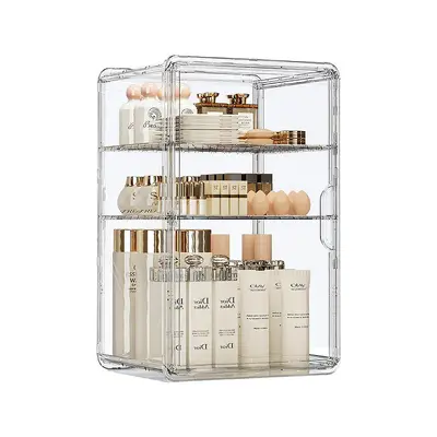 Acrylic cosmetics organizer, dustproof, transparent, large capacity