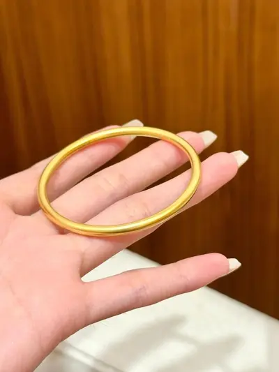 24K genuine gold bracelet, 4mm, solid flat, vacuum plated - 7