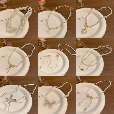 İnci kolye kadın, Barok tarzı, lüks tasarım - 5