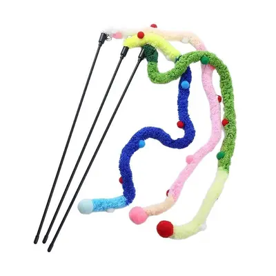 Cat Teaser Wand with Bell, Thick Wool Rope, Interactive Kitten Toy - 5