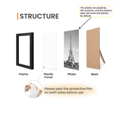 Wooden Empty Photo Frame, 6 to 10 inch, A4 and A3, Wall or Tabletop