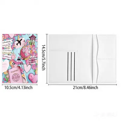 Girl's multi-card wallet, PU leather, passport holder