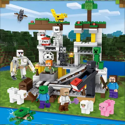 Minecraft Küçük Ağaç Evi Yapı Blokları Seti, Mekanizmalı Mağara, Çocuk Eğitici Oyuncak - 12