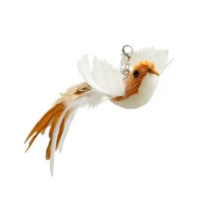 Katzenangel mit simuliertem Vogel, langer Stab, Federersatzkopf - 6