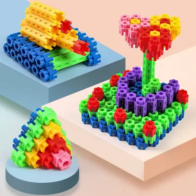 Hexagonal Building Block Assembly Puzzle Toy for Children Aged 3-6 - 2