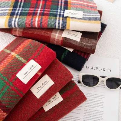 Women's Plaid Imitation Cashmere Shawl Scarf