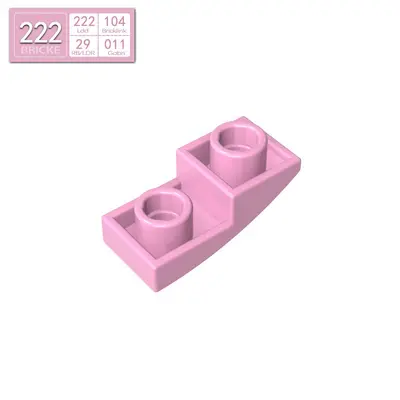 1x2 Reverse Curved Piece Compatible with LEGO 24201 Building Blocks - 7