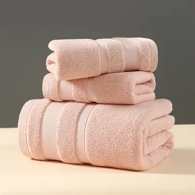 Pamuklu banyo havlusu seti 3 parça yumuşak emici havlu banyo mutfak el havlusu ihracat sınır ötesi havlu seti - 8
