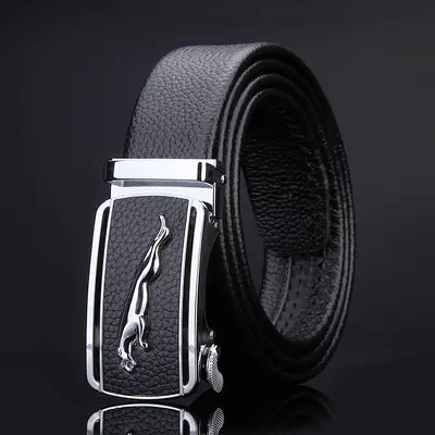Genuine Full-Grain Soft Leather Men's Automatic Buckle Belt Premium Quality Genuine Leather Business Versatile Style New Model Men's Waist Belt - 9