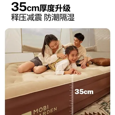 PVC Inflatable Camping Mat Elevated Single/Double Sleeping Pad - 4