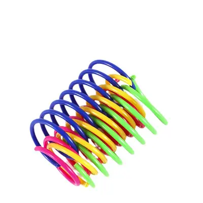 Colorful Plastic Spring Cat Toy, 4-Pack - 7