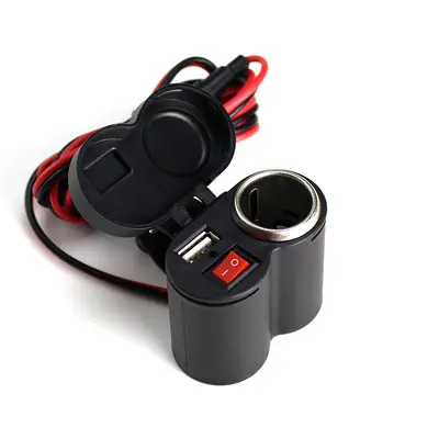 Yeni Model Motosiklet Universal USB Araç Şarj Aleti 12V 45V Su Geçirmez Telefon Şarj Cihazı Çok Fonksiyonlu Sigara Çakmaklı