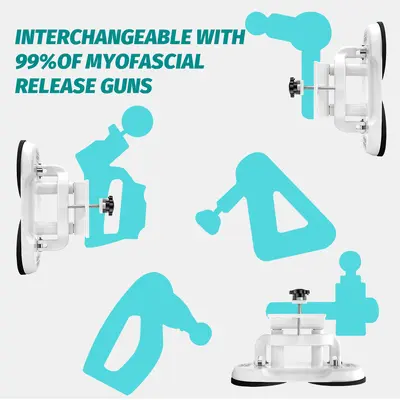 Massage Gun Stand with Dual Suction Cups, Back Massage Holder and Hair Dryer Support Rack - 5