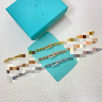 Unisex U-Shaped Bamboo-Joint Necklace with Rhinestones, Interlocking Rings - 11