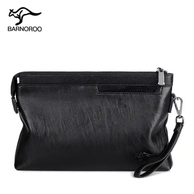 Men's Clutch Bag, Large Capacity, Soft Leather, Envelope Style - 6