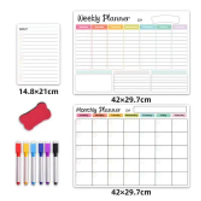 Magnetic Refrigerator Planner with Calendar and Whiteboard - 10