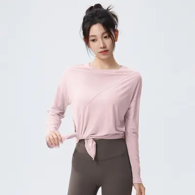 Women's Loose Long-Sleeve Yoga Top, Quick-Dry, Breathable - 5