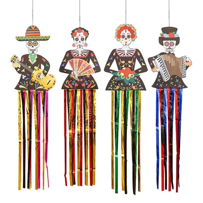 Halloween-Türhänger mit Schädel- und Geistermotiven